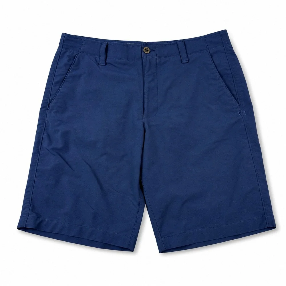 Under Armour HeatGear Golf Shorts Mens 36 Navy Blue Loose Performance Stretch